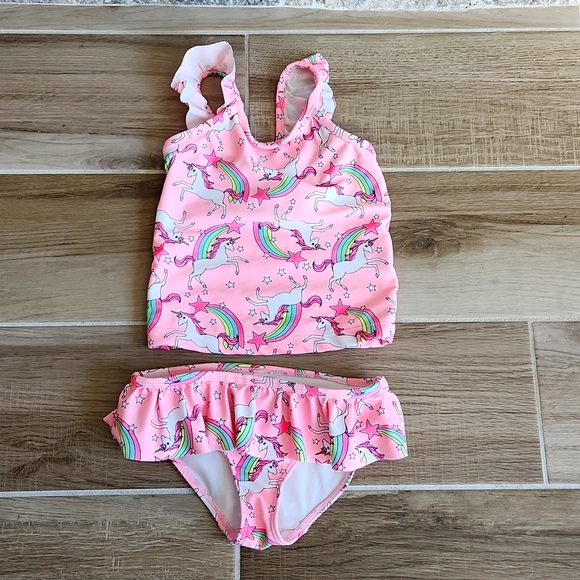 Carter's Pink Unicorn Two-Piece Swimsuit - Picture 2 of 5